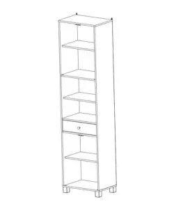 Mobile colonna "bikini" con cassetto e ante bianco, 50,5x196x33 cm